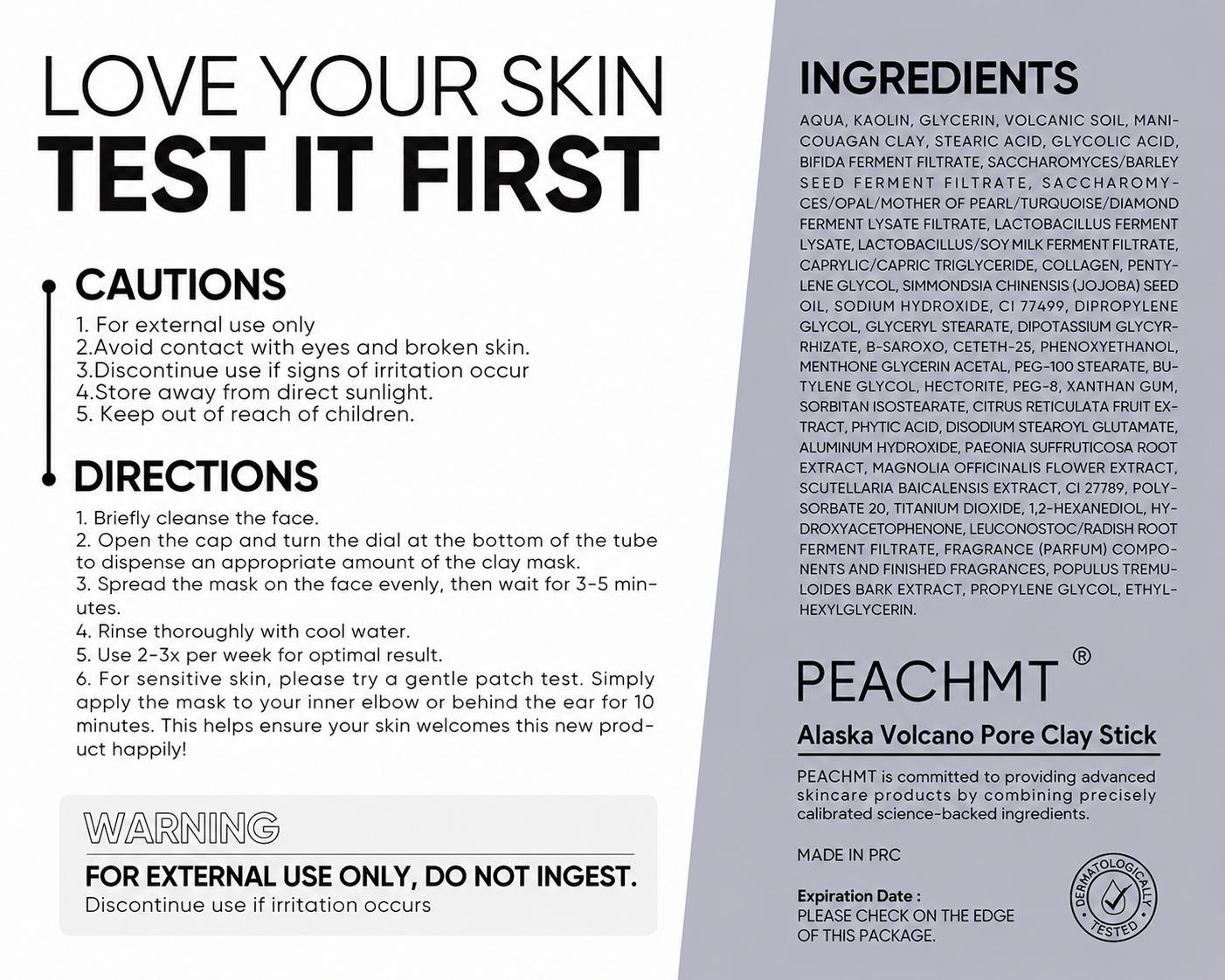 🔥🔥Peachmt® Alaska Volcano Pore Clay Stick💖