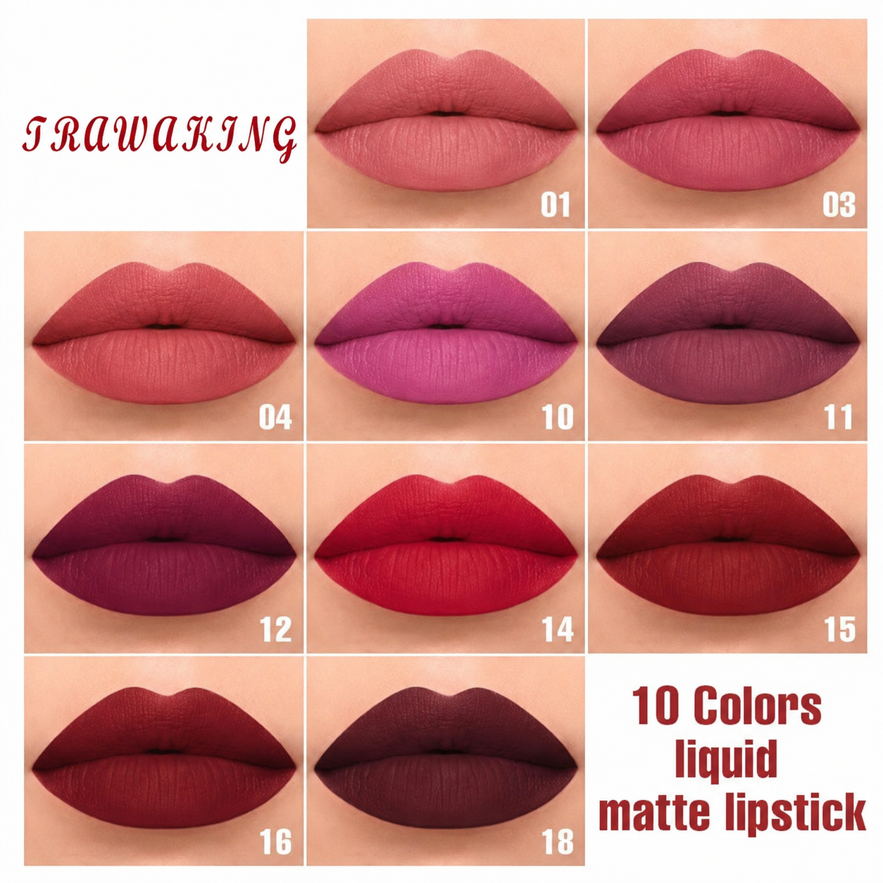 10 Shade Matte Lip Kit Bold & Vibrant Colors
