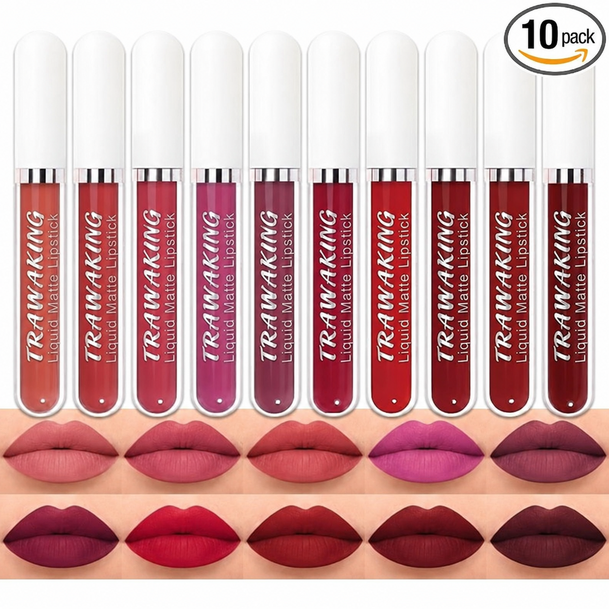 10 Shade Matte Lip Kit Bold & Vibrant Colors