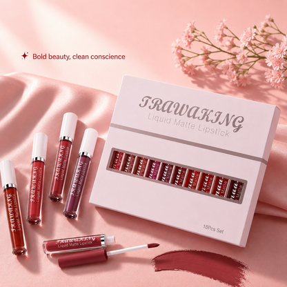 10 Shade Matte Lip Kit Bold & Vibrant Colors